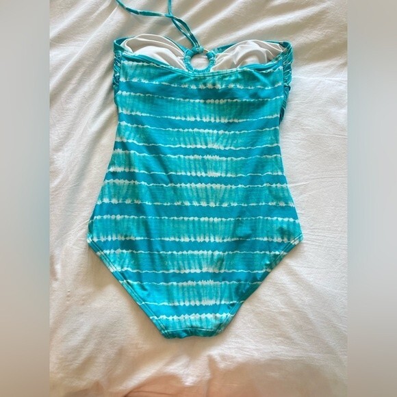 Michael Kors Blue Tie Dye One-Piece Swimsuit - Size Women's 8 - Picture 3 of 4